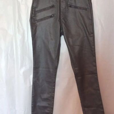 HUE Glossy Graphite Denim Leggings Size XS NWT